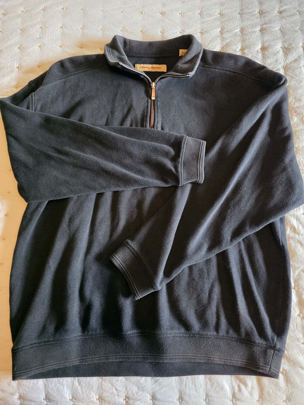 Tommy Bahama Men's 1/4 Zip Ribbed Knit Cotton Pullover Sweater